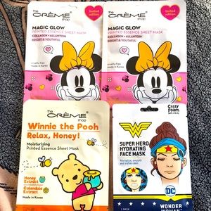 ✨🆕Crème Shop Minni Mouse/Pooh/& Wonder Woman Face Masks!BNIP!✨